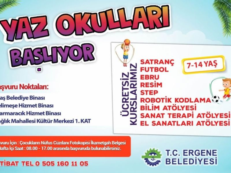 Ergene Belediyesinin Yaz Okulu Kurs Kaytlar Balad