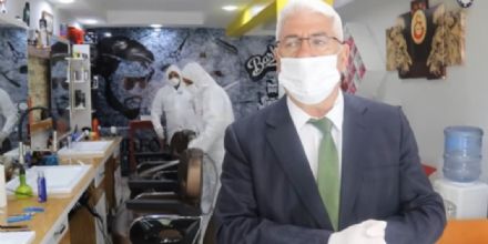 Berber ve Kuafrler Ergene Belediyesi Tarafndan Dezenfekte Edildi