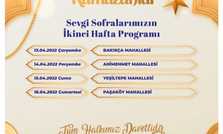 Ramazan Ay ftar Sofralar-Bakra, Ahimehmet, Yeiltepe, Paaky Mahallesi