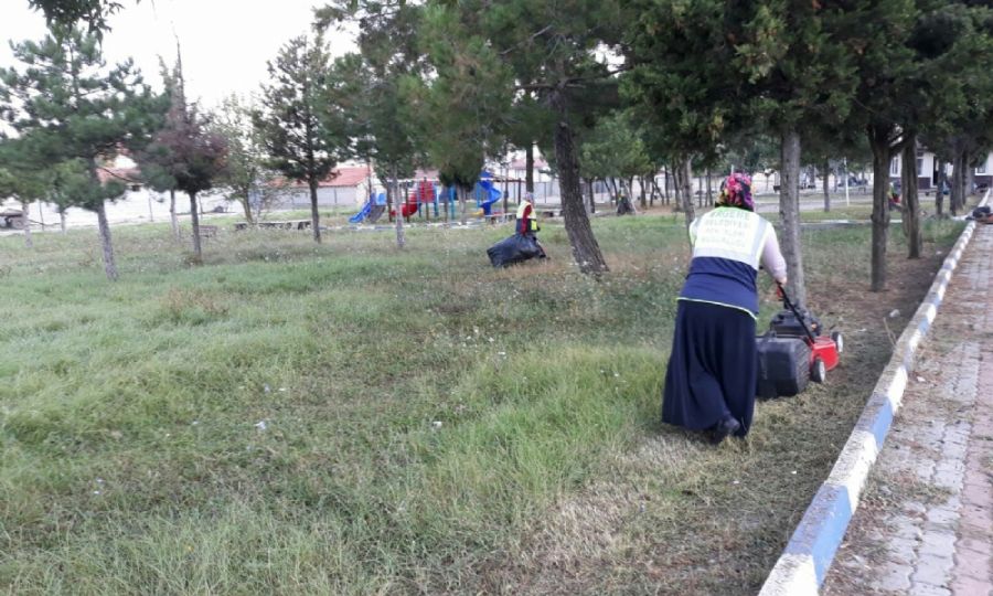 Ergenede Park ve Bahelerde Youn Mesaisi