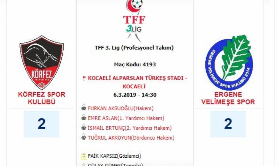 Ergene Velimeşespor Deplasmandan 1 Puan Çıkardı