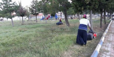 Ergenede Park ve Bahelerde Youn Mesaisi