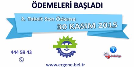 Ergenede  Emlak ve evre Temizlik Vergi  demeleri Balad