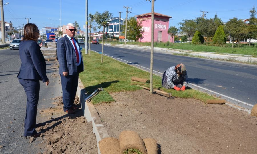 Ergene Belediyesi’nden Çimleme Çalışması