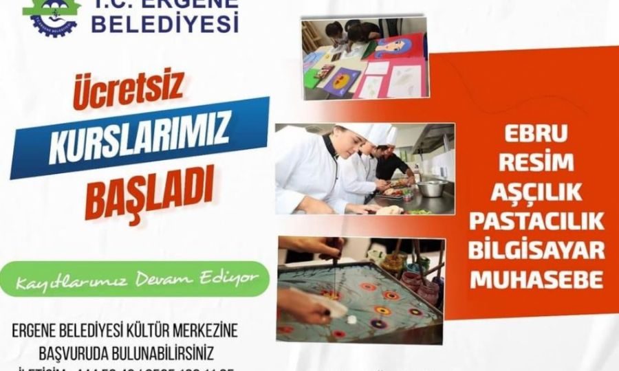 Ergene Belediyesinin Yeni Dnem Kurs Kaytlar Balad