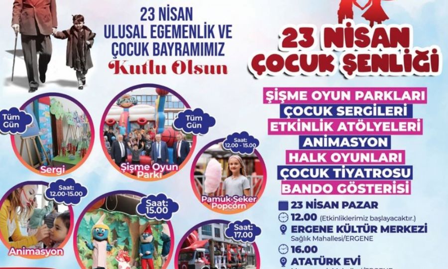 Ergene Belediyesi 23 Nisan ocuk enlii Dzenleyecek