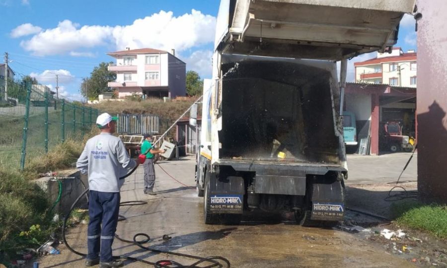 Ergene Belediyesi p Kamyonlarn Her Gn Dezenfekte Ediyor