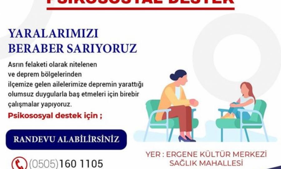 Ergene Belediyesinden Afetzede Ailelere Psikolojik Destek