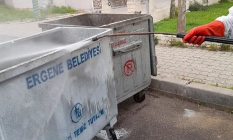 Ergene�de ��p Konteynerlerinin Temizli�i Devam Ediyor