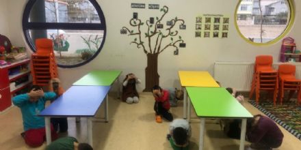 Beren Bebek ocuk Oyun Evi rencilerinden deprem tatbikat