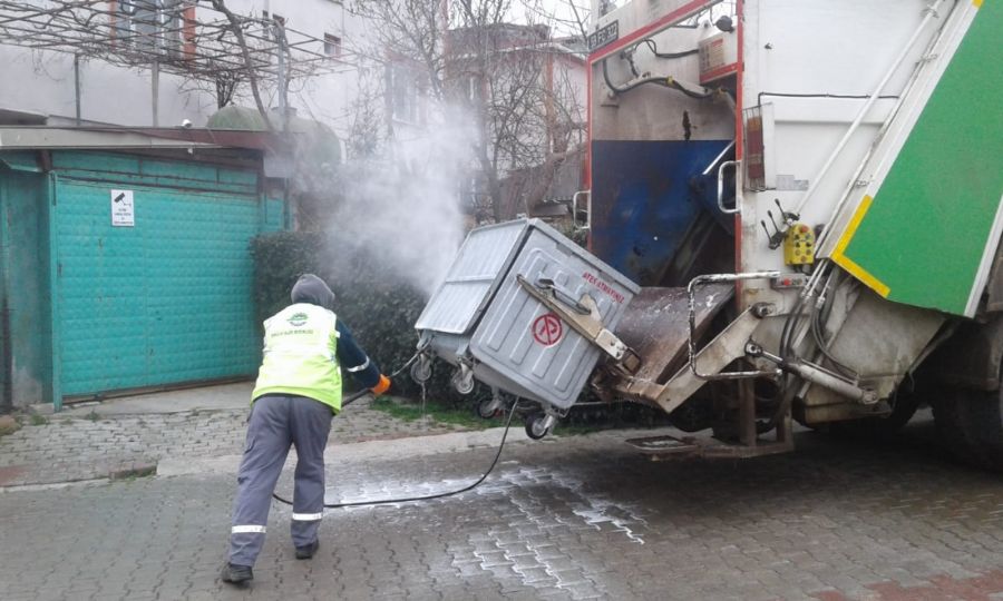 Ergenede p Konteynerleri Dezenfekte lemleri Aralksz Sryor
