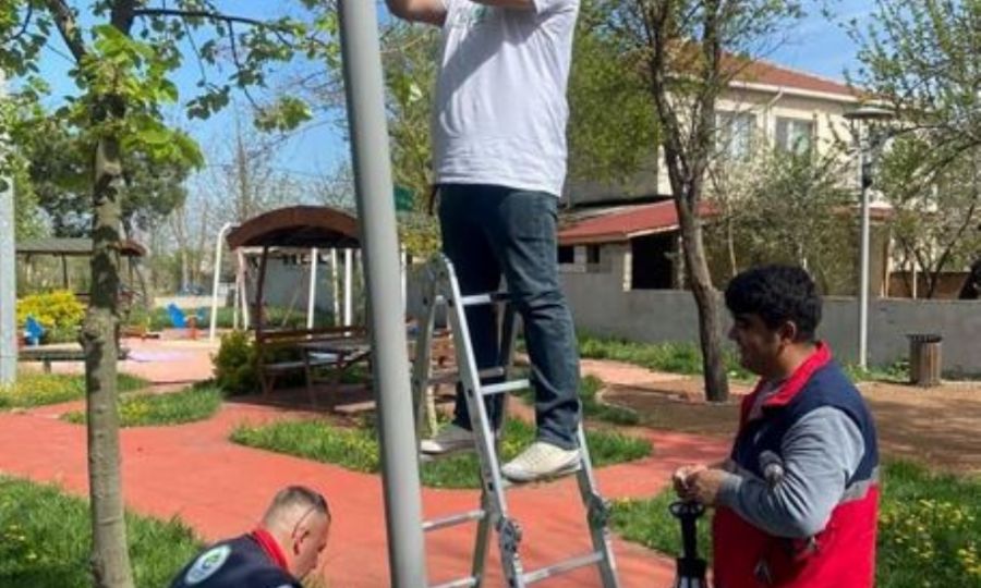 Ergene Belediyesi Parklarn Aydnlatmalarn Bakma Ald